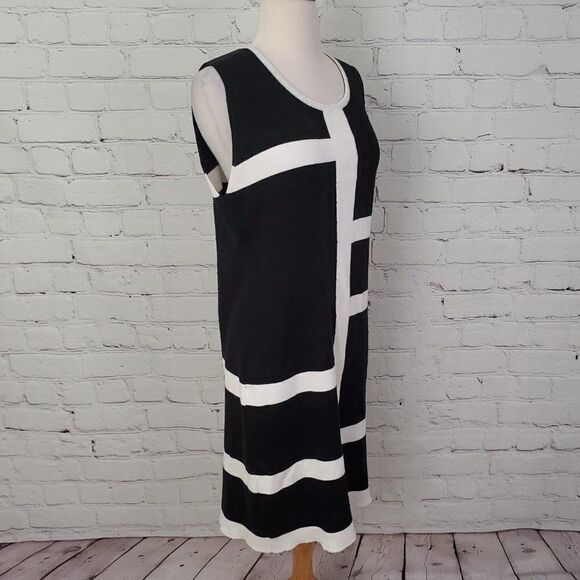 𝅺parkhurst Ribbed Dress Black White M - Picture 2 of 6